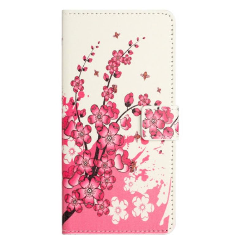 Leren Hoesje Samsung Galaxy S24 5g Tropische Bloemen