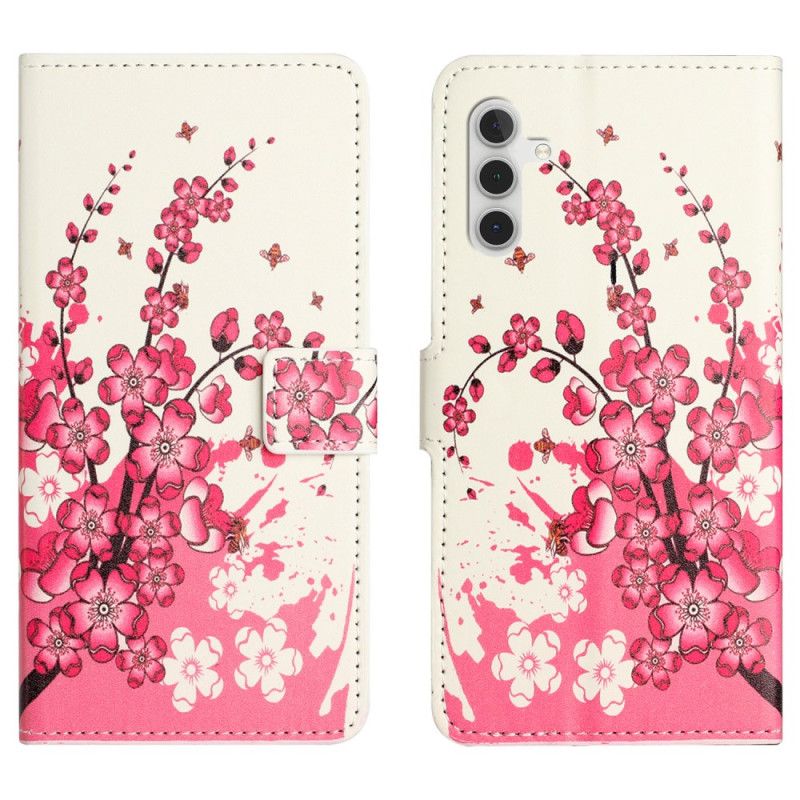 Leren Hoesje Samsung Galaxy S24 5g Tropische Bloemen