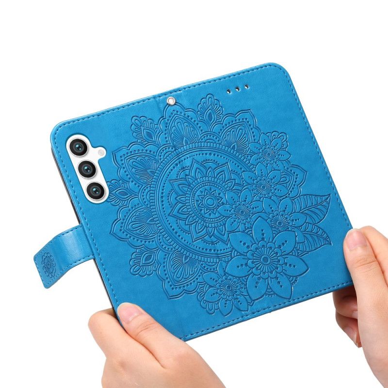 Leren Hoesje Voor Samsung Galaxy S24 5g Bloemenmandala Met Koord