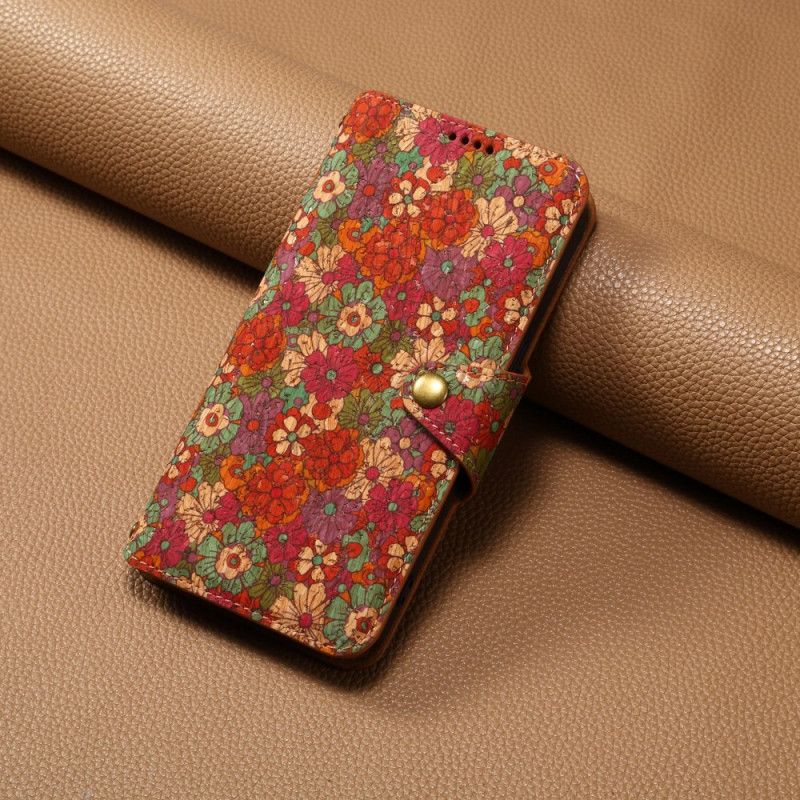 Leren Hoesje Voor Samsung Galaxy S24 5g Bloemenprint