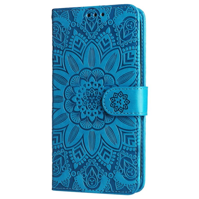 Leren Hoesje Voor Samsung Galaxy S24 5g Flamboyante Mandala Met Riempje