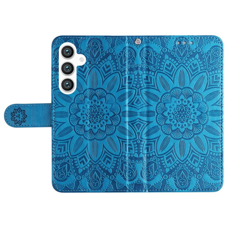 Leren Hoesje Voor Samsung Galaxy S24 5g Flamboyante Mandala Met Riempje