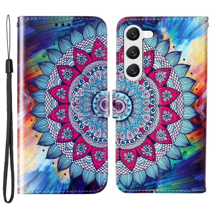 Leren Hoesje Voor Samsung Galaxy S24 5g Mandala-bandpatroon