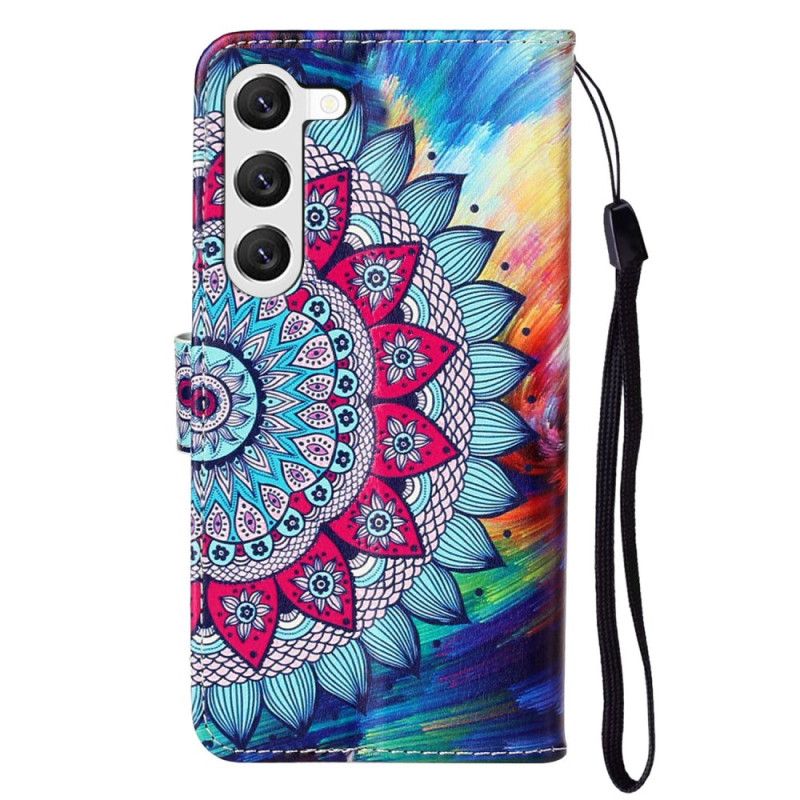 Leren Hoesje Voor Samsung Galaxy S24 5g Mandala-bandpatroon