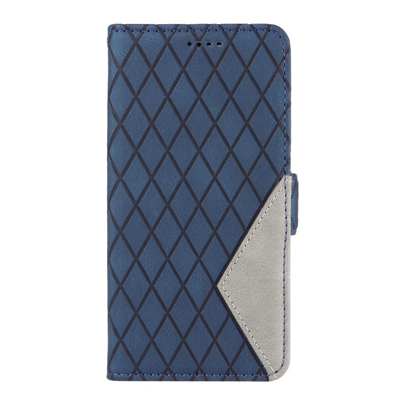 Leren Hoesje Voor Samsung Galaxy S24 5g Ruitpatroon Met Band