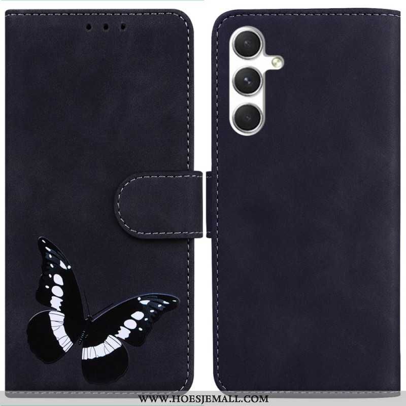 Leren Hoesje Voor Samsung Galaxy S24 5g Vlinder Met Riem