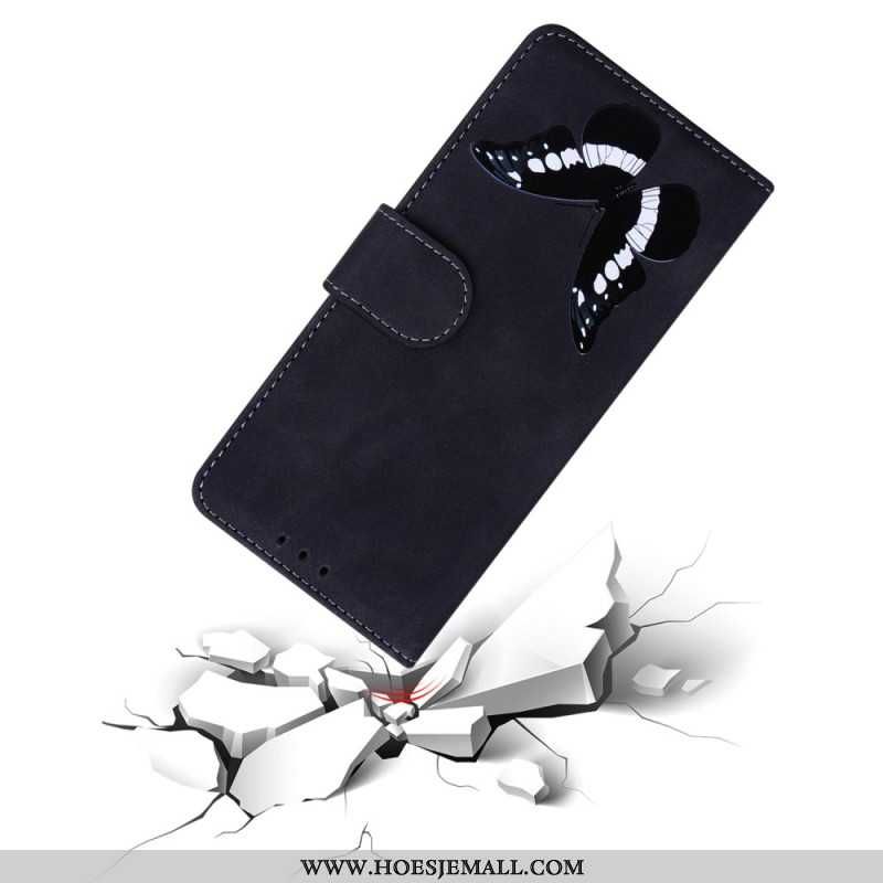 Leren Hoesje Voor Samsung Galaxy S24 5g Vlinder Met Riem