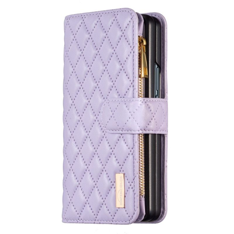 Flip Case Leren Samsung Galaxy Z Fold 6 Gewatteerde Binfen Kleur