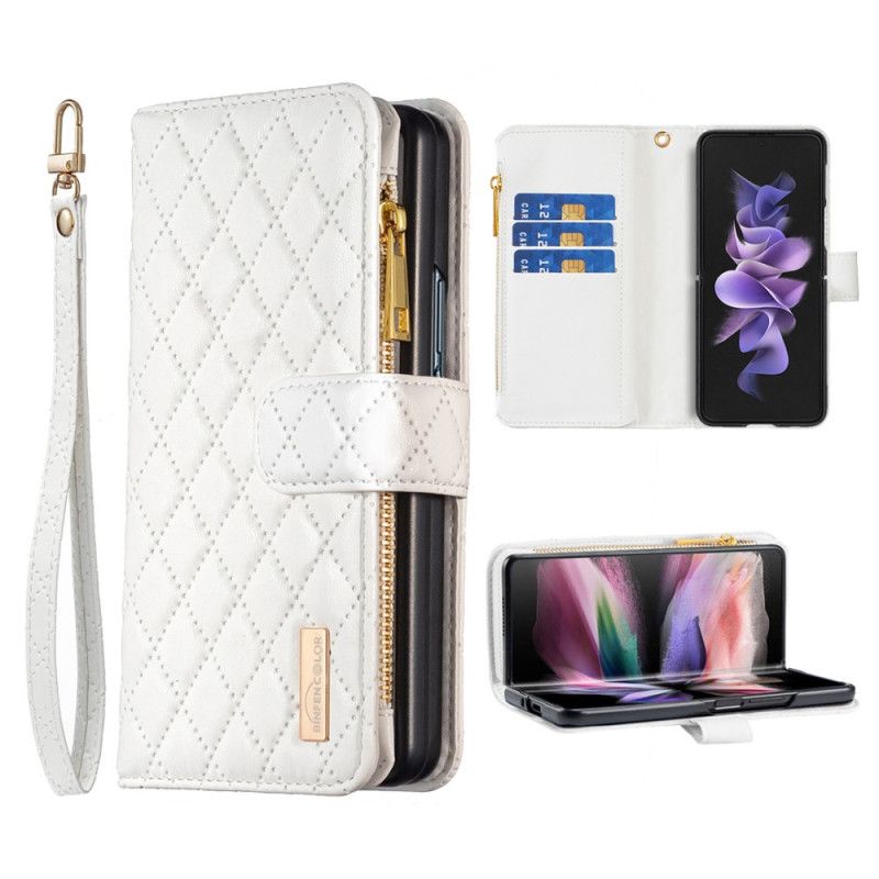 Flip Case Leren Samsung Galaxy Z Fold 6 Gewatteerde Binfen Kleur