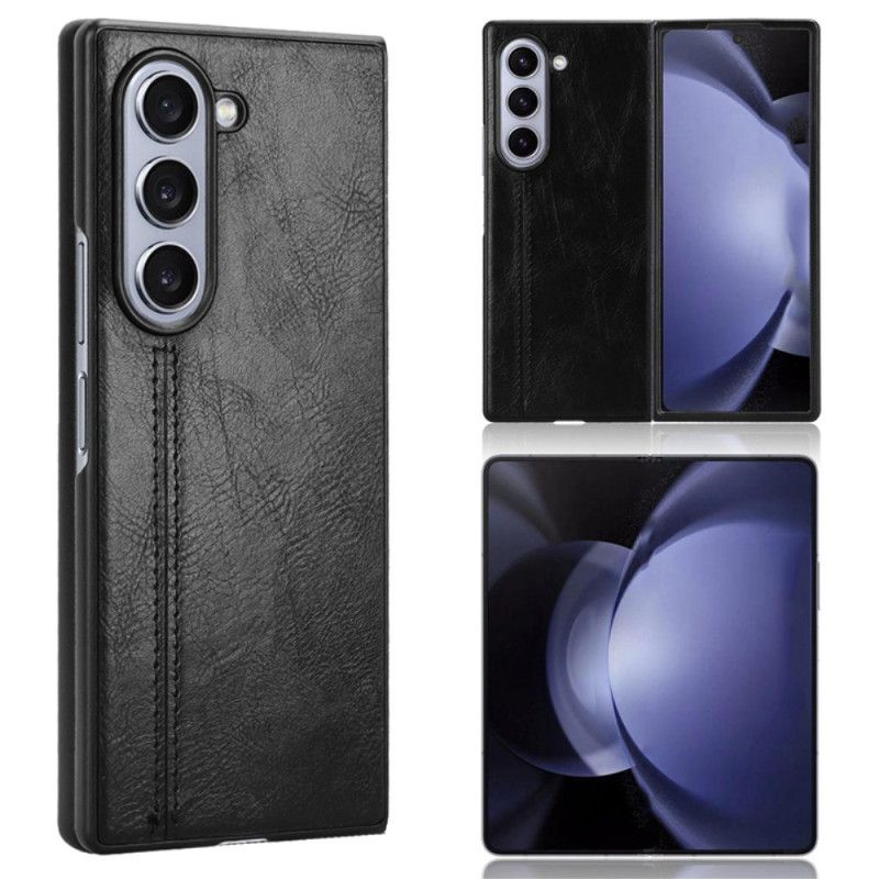 Hoesje Voor Samsung Galaxy Z Fold 6 Imitatieleren Stiksels