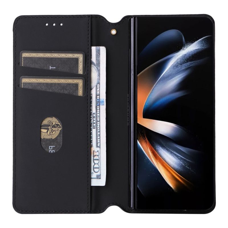 Leren Hoesje Samsung Galaxy Z Fold 6 Ruitpatroon Bescherming Hoesje