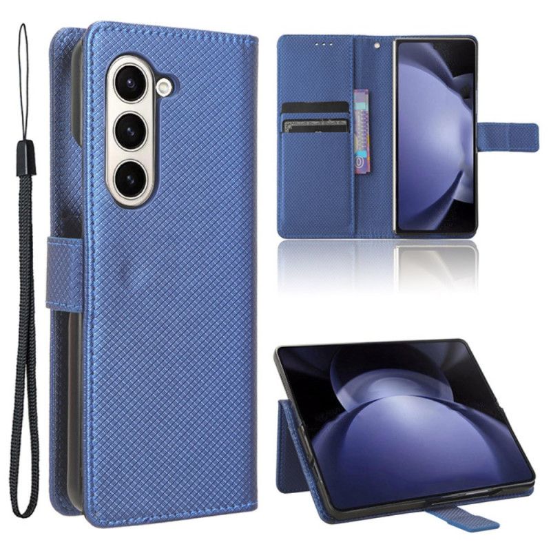 Leren Hoesje Samsung Galaxy Z Fold 6 Strappunten Bescherming Hoesje