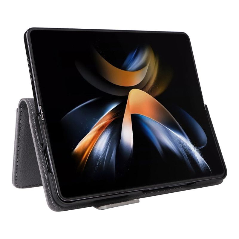 Leren Hoesje Voor Samsung Galaxy Z Fold 6 Dubbele Sluiting En Riem