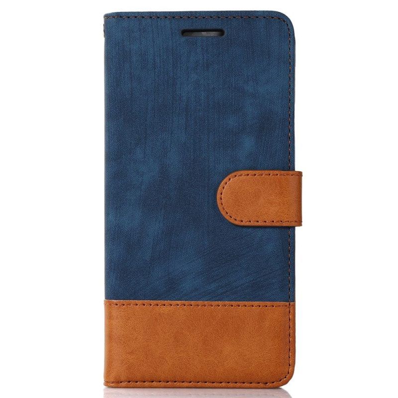 Flip Case voor Samsung Galaxy S23 5G Bicolor Skin-touch