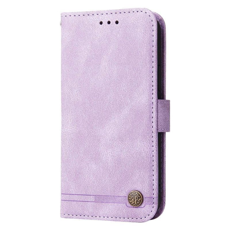 Folio-hoesje voor Samsung Galaxy S23 5G Leerstijl Met Decoratieve Klinknagel