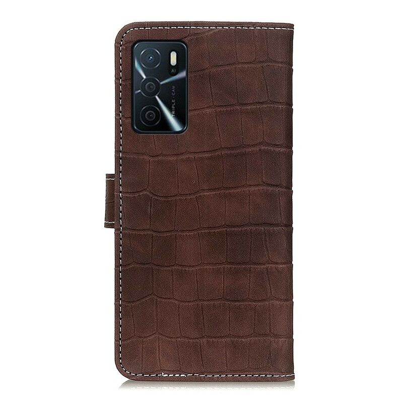 Flip Case Leren Oppo A16 / A16s Krokodillenkracht