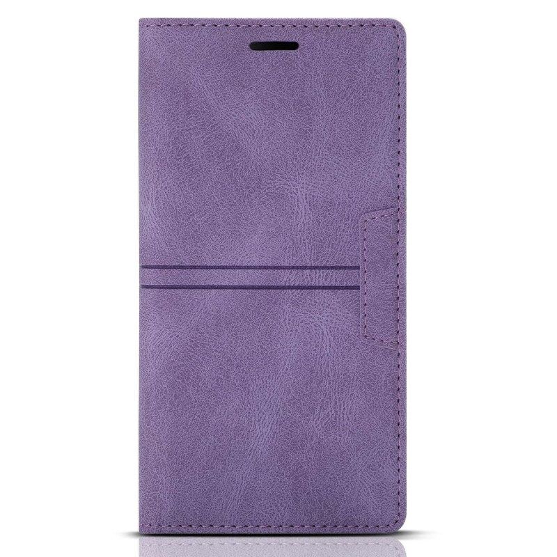 Bescherming Hoesje voor Samsung Galaxy S23 Ultra 5G Folio-hoesje Stijl Lederen Stiksels Magnetische Sluiting