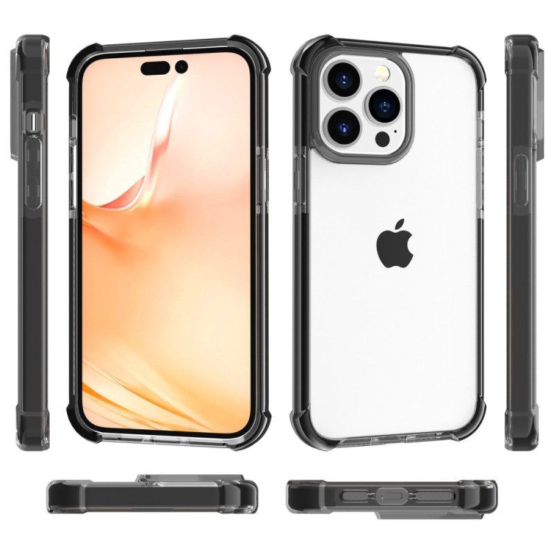 Hoesje voor iPhone 14 Pro Max Transparant Gekleurde Randen