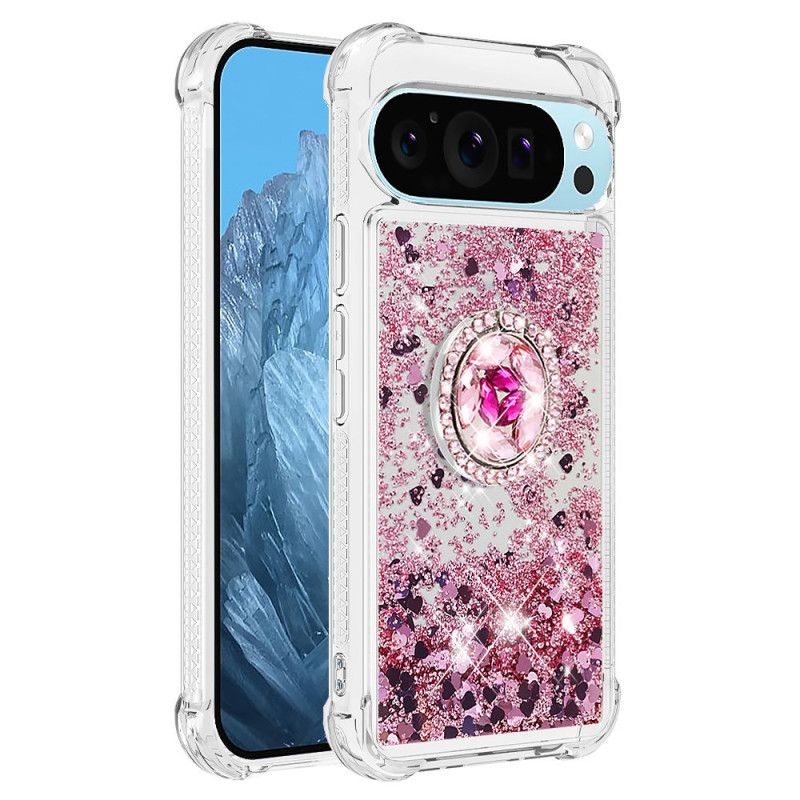 Case Hoesje Google Pixel 9 Pro Telefoonhoesje Glitterringsteun