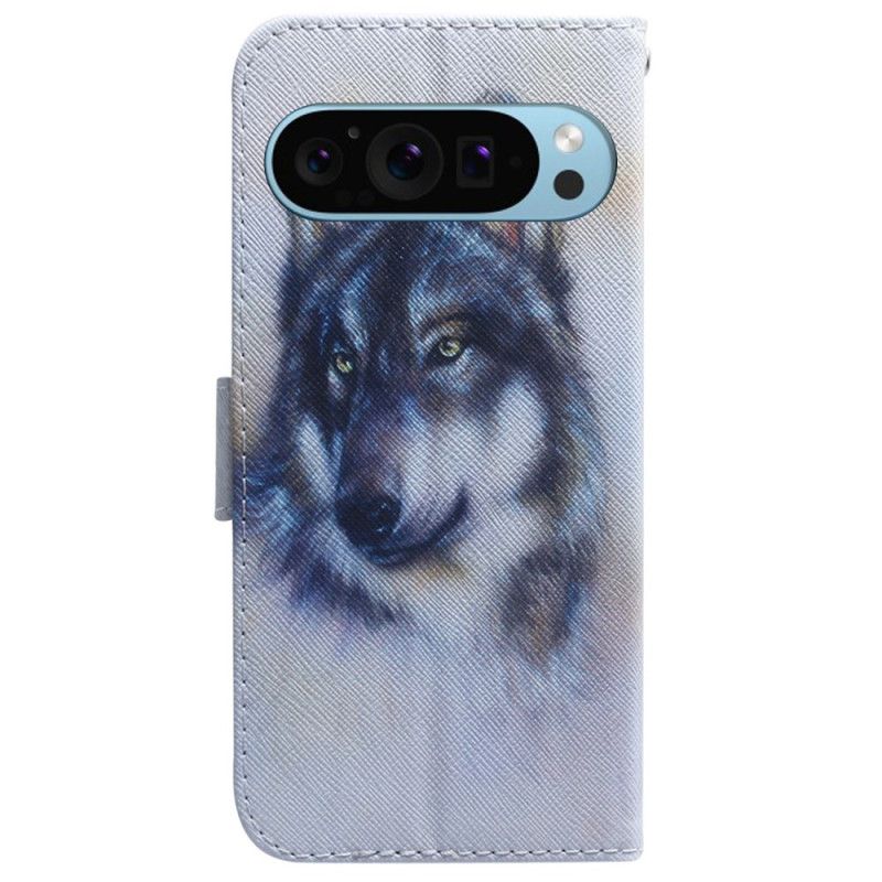 Folio-hoesje Google Pixel 9 Pro Waterverfwolf