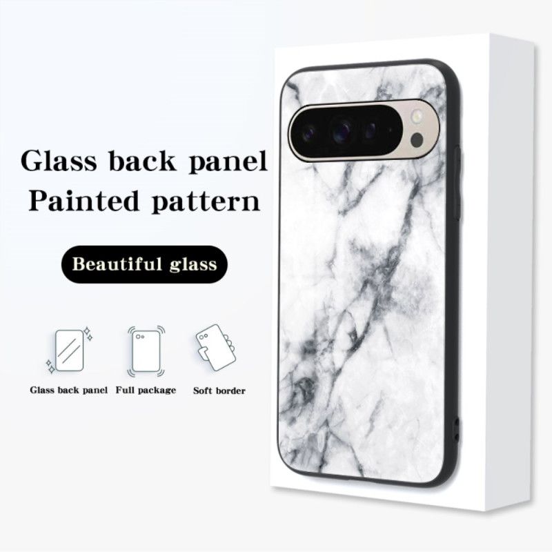 Hoesje Google Pixel 9 Pro Marmer Gehard Glas