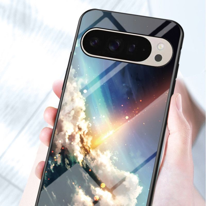 Hoesje Google Pixel 9 Pro Sterrenhemel Gehard Glas Bescherming Hoesje