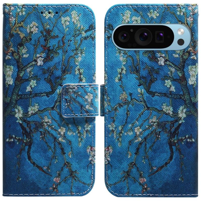 Leren Hoesje Google Pixel 9 Pro Bloemenabrikoos Bescherming Hoesje