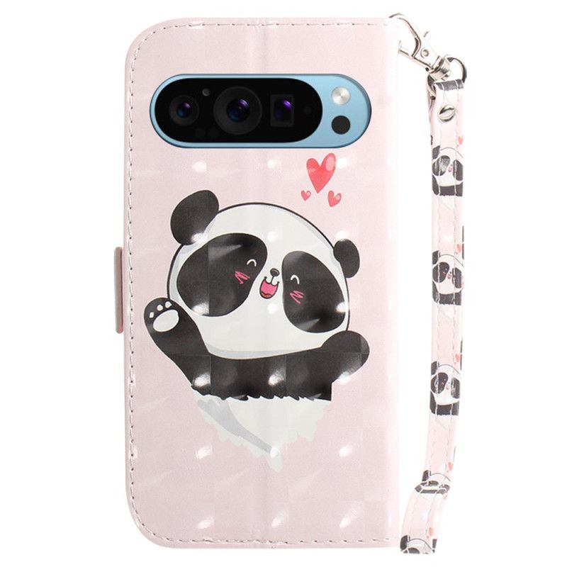 Leren Hoesje Google Pixel 9 Pro Panda Love Met Riempje