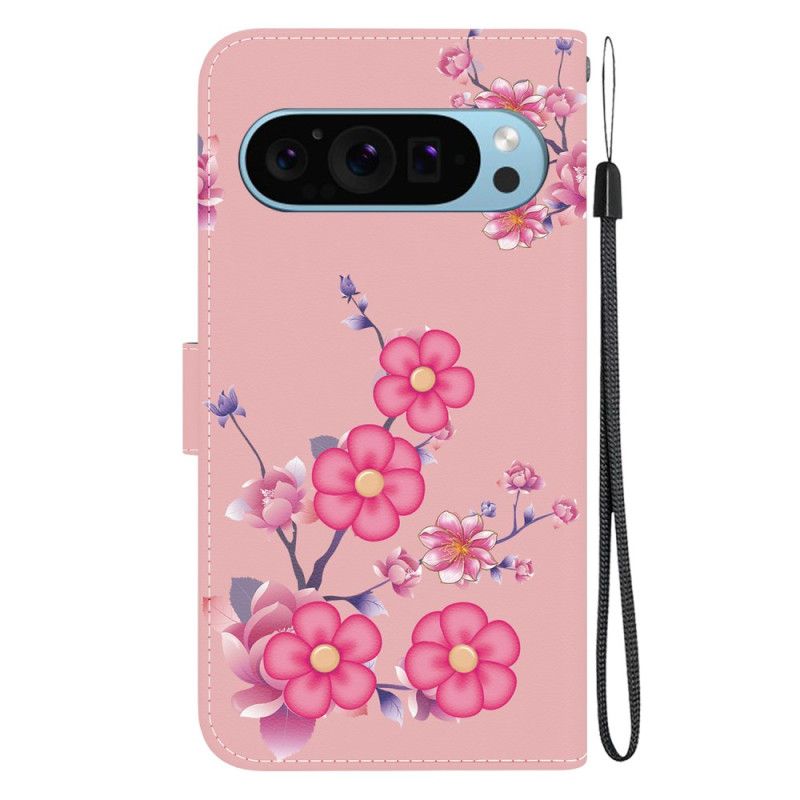 Leren Hoesje Google Pixel 9 Pro Sakura-band Bescherming Hoesje