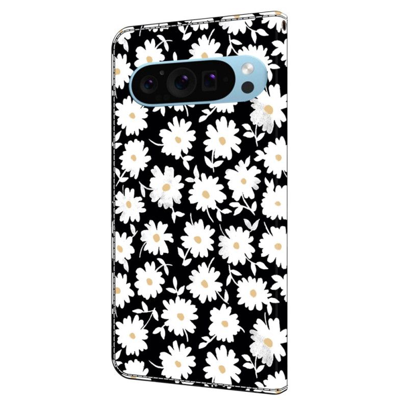 Leren Hoesje Voor Google Pixel 9 Pro Bloemen