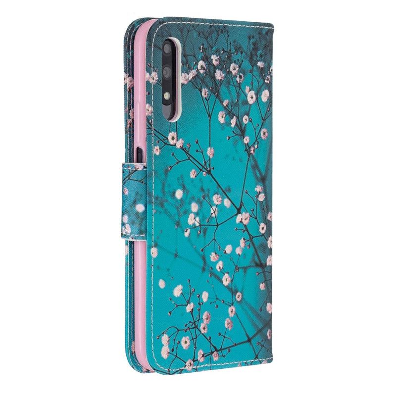 Flip Case Leren Honor 9X Pro Bloeiende Boom