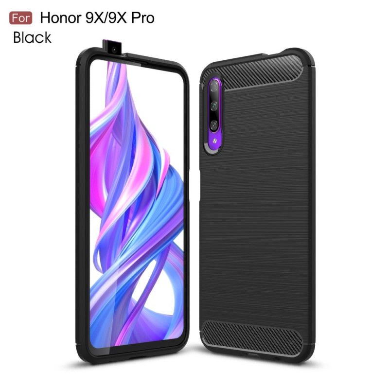 Hoesje Honor 9X Pro Rood Zwart Geborsteld Koolstofvezel