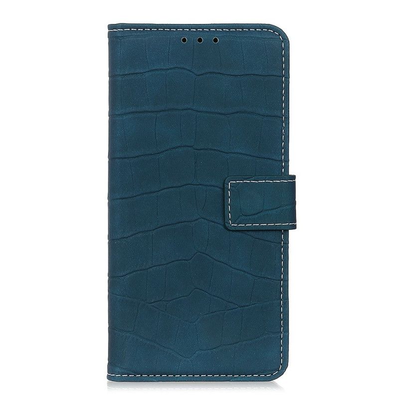 Leren Hoesje Honor 9X Pro Donkerblauw Zwart Vintage Stijl Van Krokodillenleer