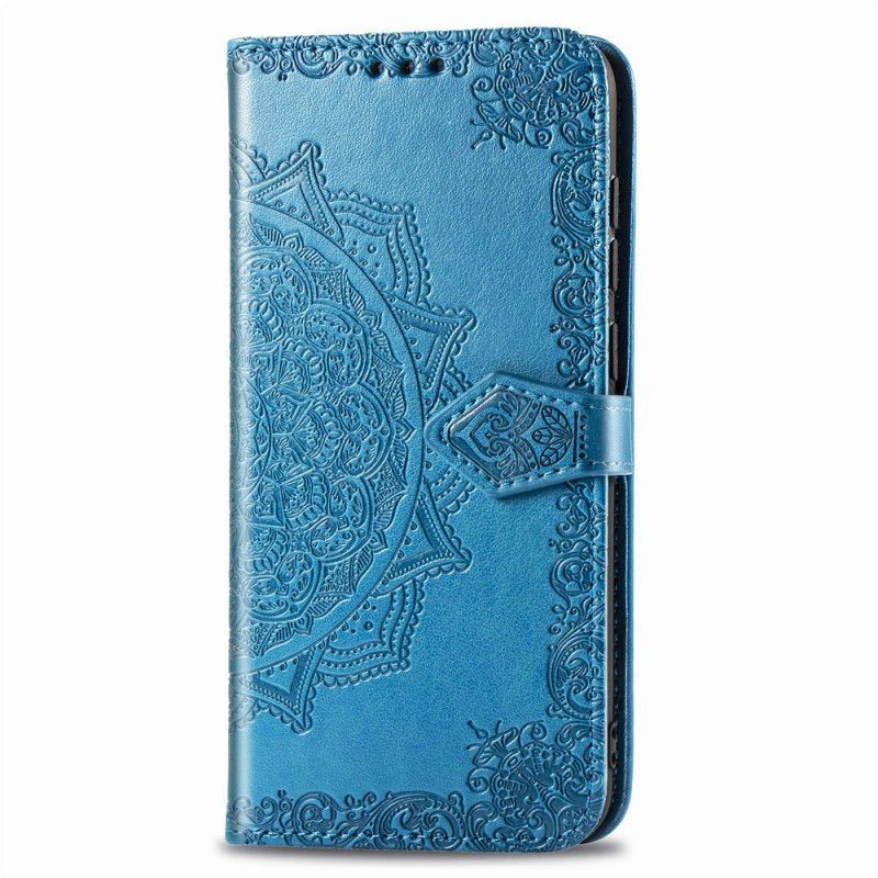 Leren Hoesje Honor 9X Pro Grijs Zwart Telefoonhoesje Mandala Van Middelbare Leeftijd