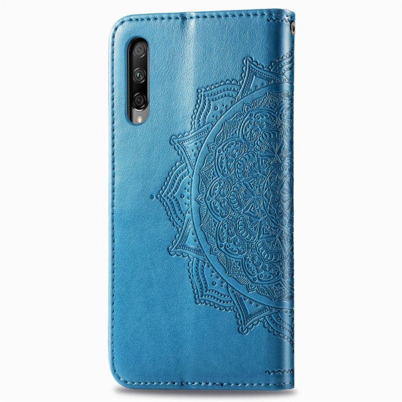 Leren Hoesje Honor 9X Pro Grijs Zwart Telefoonhoesje Mandala Van Middelbare Leeftijd