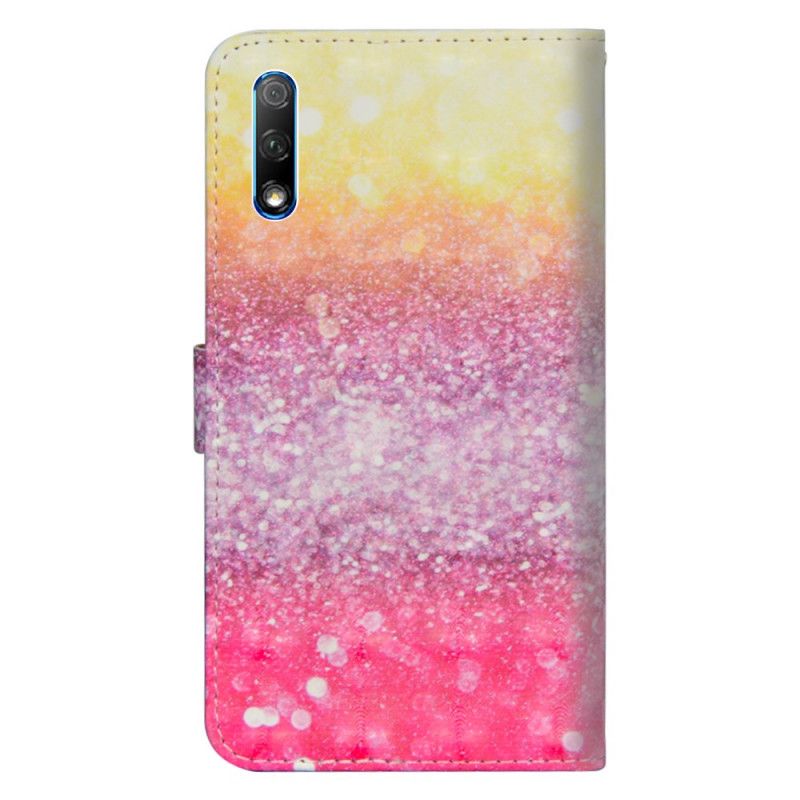 Leren Hoesje Honor 9X Pro Magenta Glitterverloop