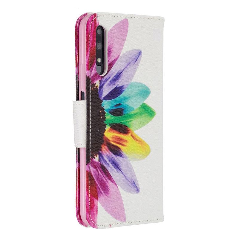 Leren Hoesje voor Honor 9X Pro Aquarelbloem