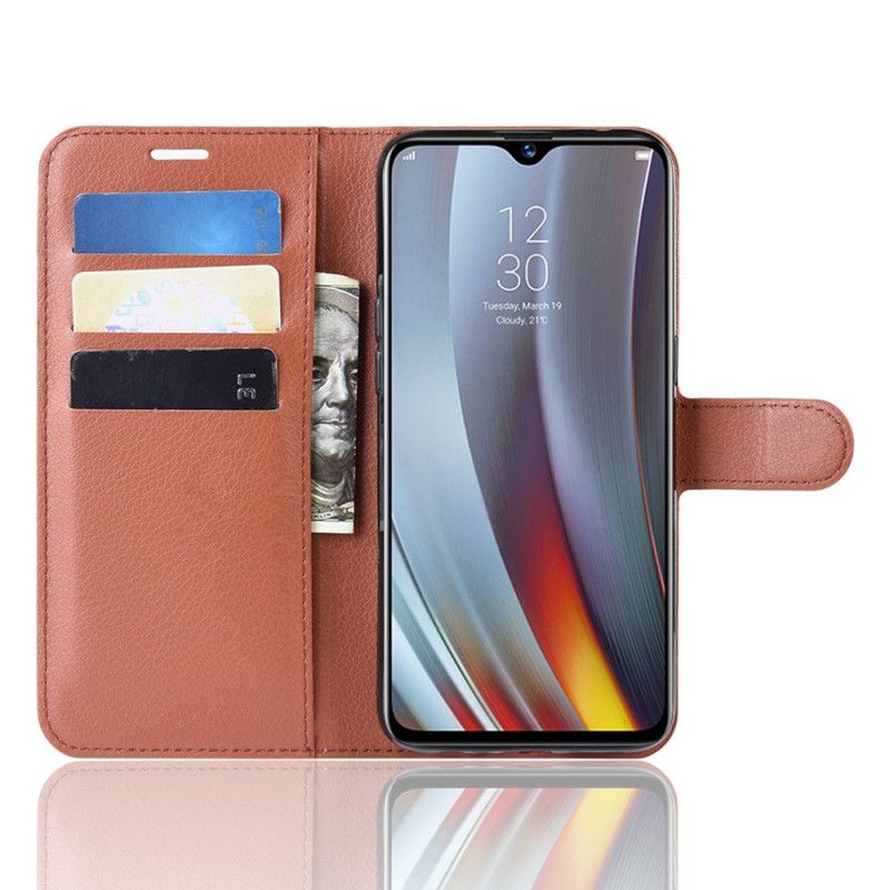 Leren Hoesje voor Oppo Realme 3 Pro Paars Lychee Kunstleer