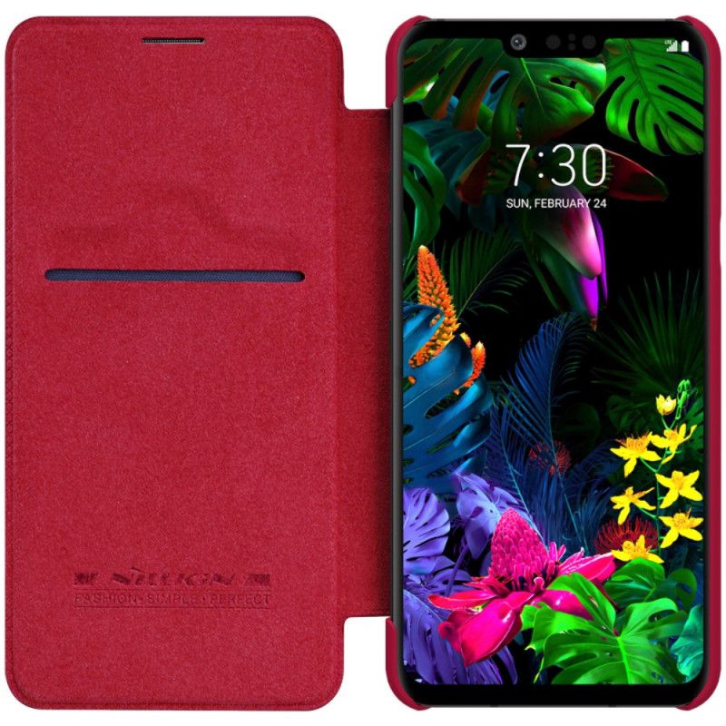 Folio-hoesje ThinQ LG G8 ThinQ Rood Zwart Telefoonhoesje Nillkin Qin-Reeks