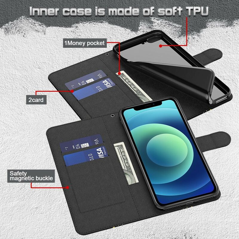 Flip Case Leren Xiaomi Redmi 9t Chique Kant