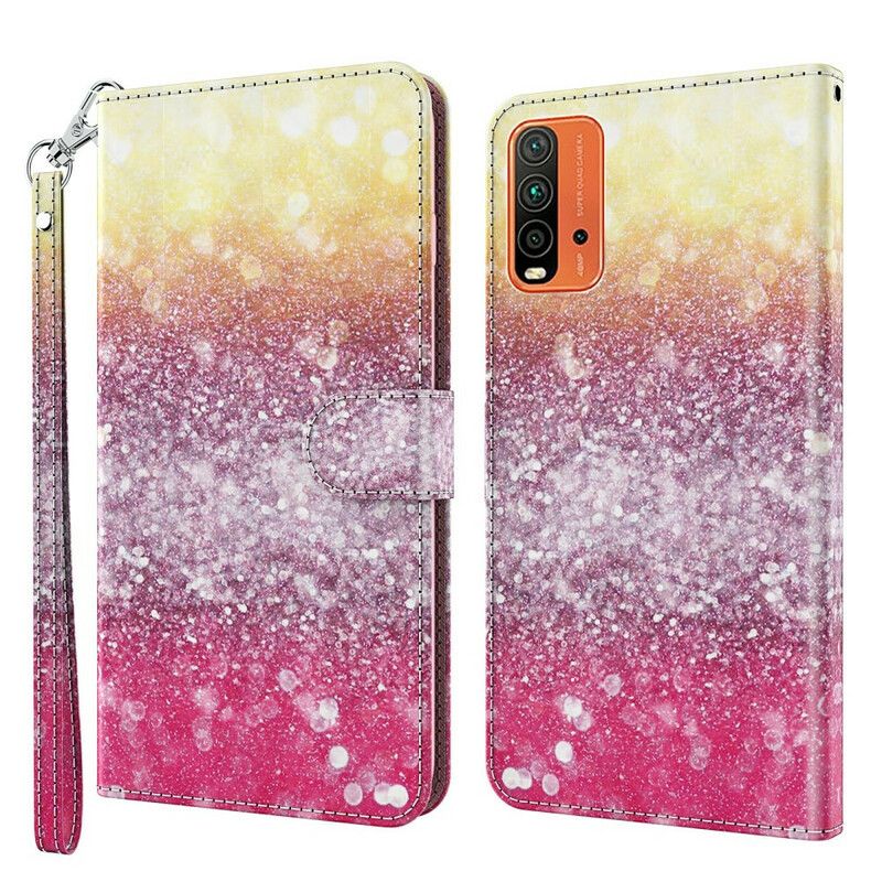 Folio-hoesje Xiaomi Redmi 9t Magenta Glitterverloop