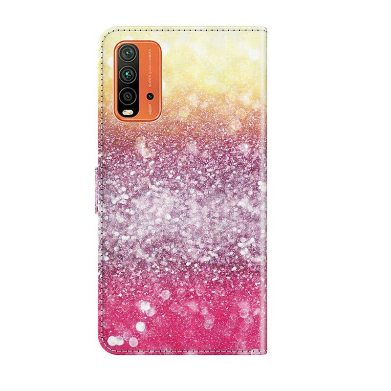 Folio-hoesje Xiaomi Redmi 9t Magenta Glitterverloop