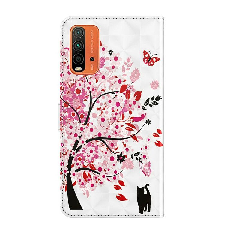 Folio-hoesje Xiaomi Redmi 9t Telefoonhoesje Roze Boom