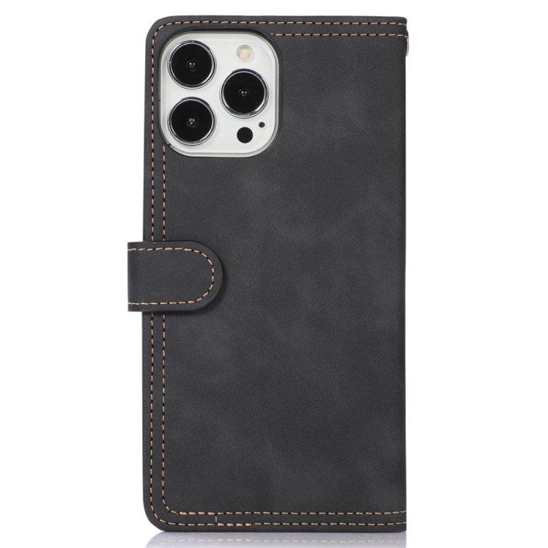 Bescherming Hoesje voor iPhone 14 Pro Folio-hoesje Spiegel Voorvak