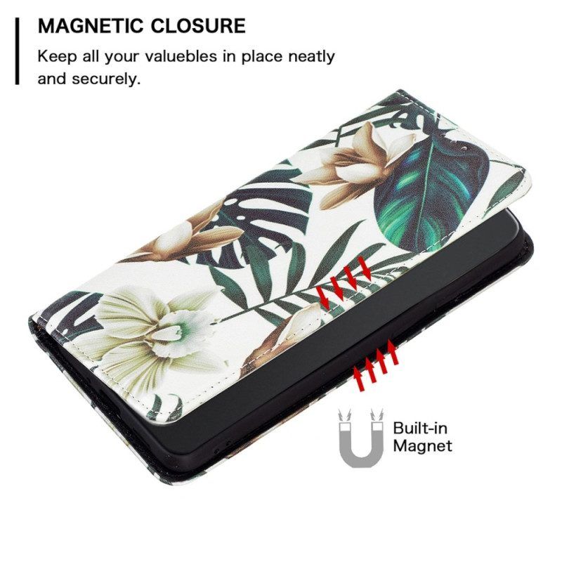 Bescherming Hoesje voor iPhone 14 Pro Max Folio-hoesje Bladeren