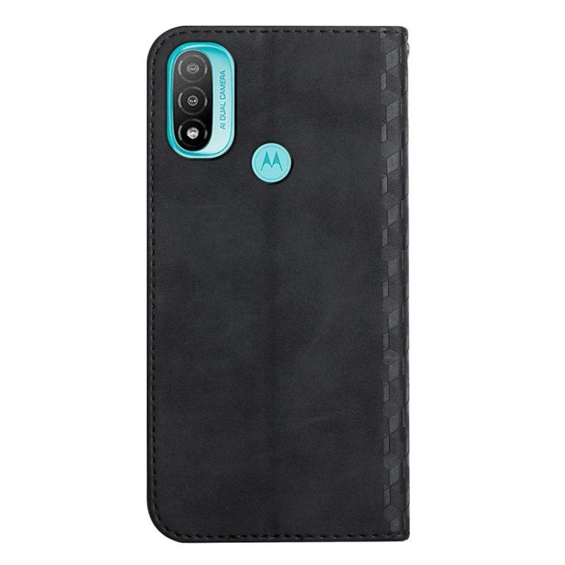 Bescherming Hoesje voor Moto E40 / E30 / E20 Folio-hoesje Geo Leereffect