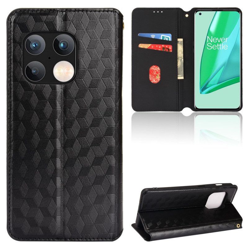 Bescherming Hoesje voor OnePlus 10 Pro 5G Folio-hoesje Diamant Leereffect