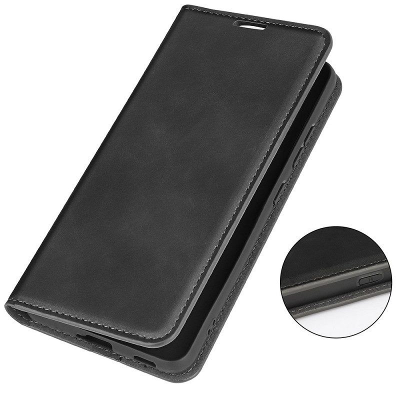 Bescherming Hoesje voor OnePlus 10 Pro 5G Folio-hoesje Zijdezacht Leereffect