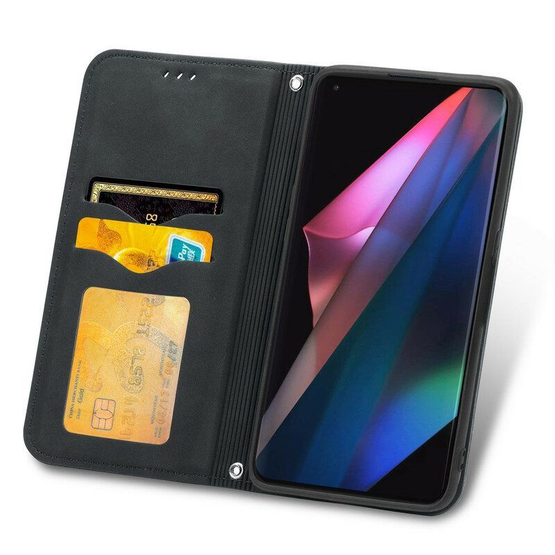 Bescherming Hoesje voor Oppo Find X3 Pro Folio-hoesje Vintage Kunstleer