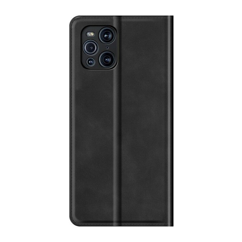 Bescherming Hoesje voor Oppo Find X3 Pro Folio-hoesje Zacht Leereffect